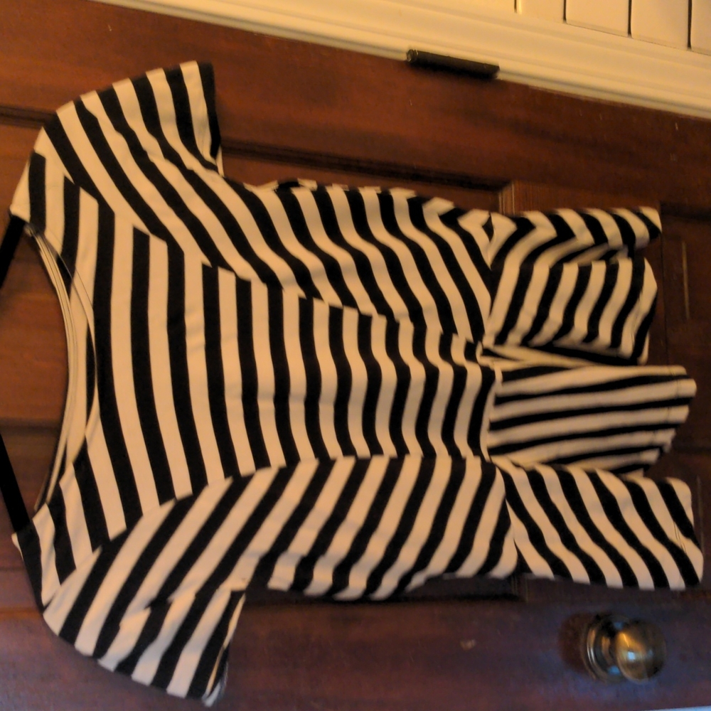 Silence +Noise Peplum Black & White Anthropologie L